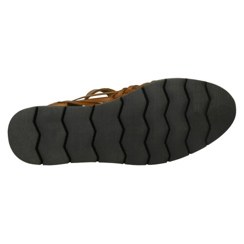 (Tan, UK 9) Mens Leather Collection Flat Weaved Sandals A0051 1