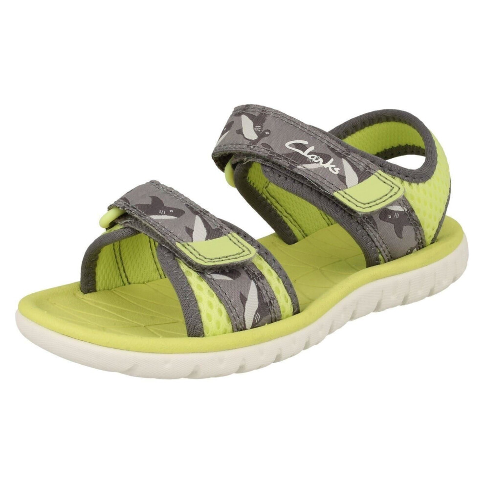 (Yellow, UK 13.5 Child) Childrens Clarks Casual Summer Sandals Surfing Tide K