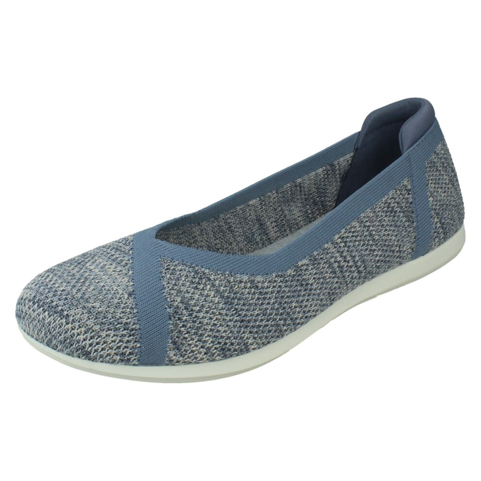 (Blue, UK 5.5) Ladies Clarks Ballerina Flats Carly Wish