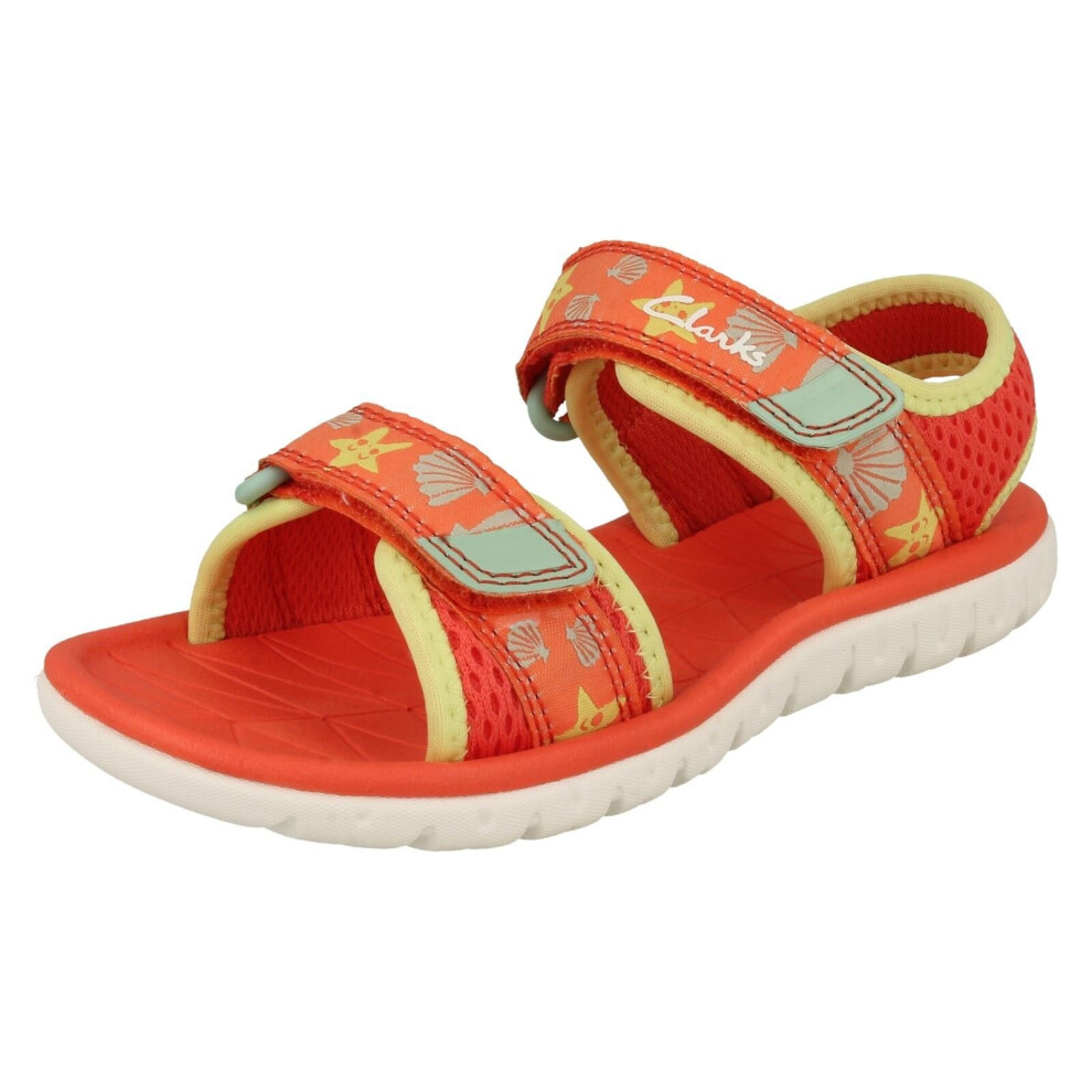 Clarks (Coral, Uk 2 Child) Childrens Casual Summer Sandals Surfing Tide K Orange