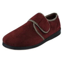 (Burgundy, UK 10) Mens Padders Memory Foam Comfort Slippers Harry