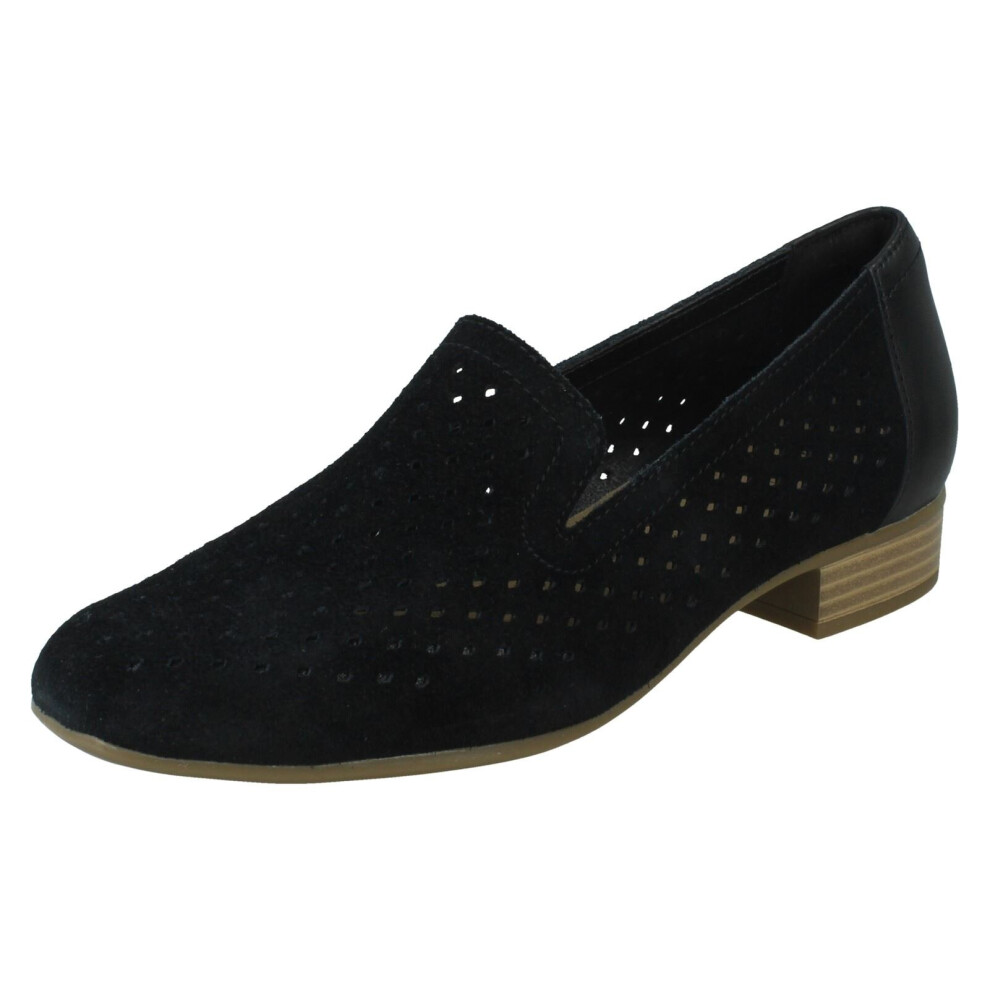 (Black, UK 6.5) Ladies Clarks Flat Loafer Shoes Juliet Hayes