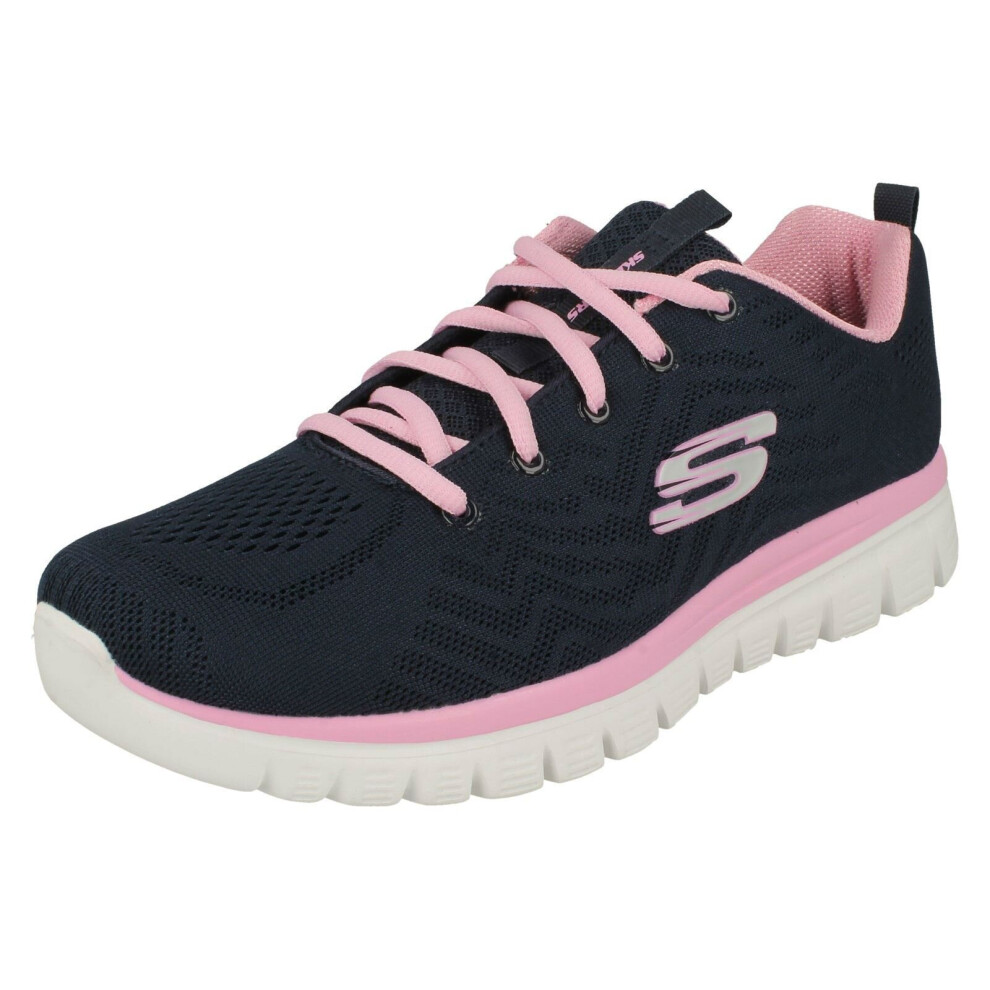 Skechers (Navy, Uk 7) Ladies Casual Trainer Get Connected