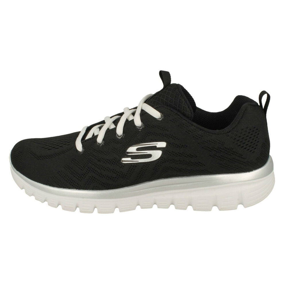 Skechers (Black, Uk 4) Ladies Casual Trainer Get Connected