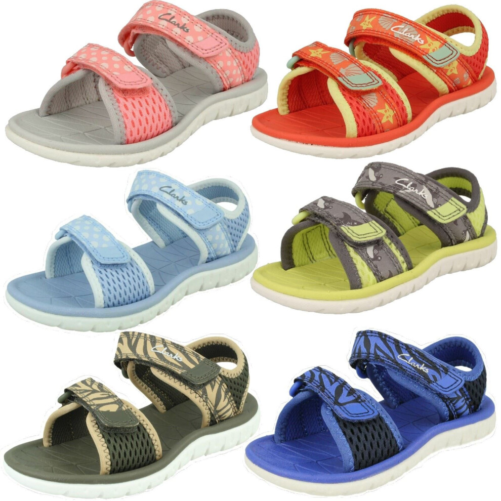 (Coral, UK 4.5 Infant) Childrens Clarks Casual Summer Sandals Surfing Tide T 20