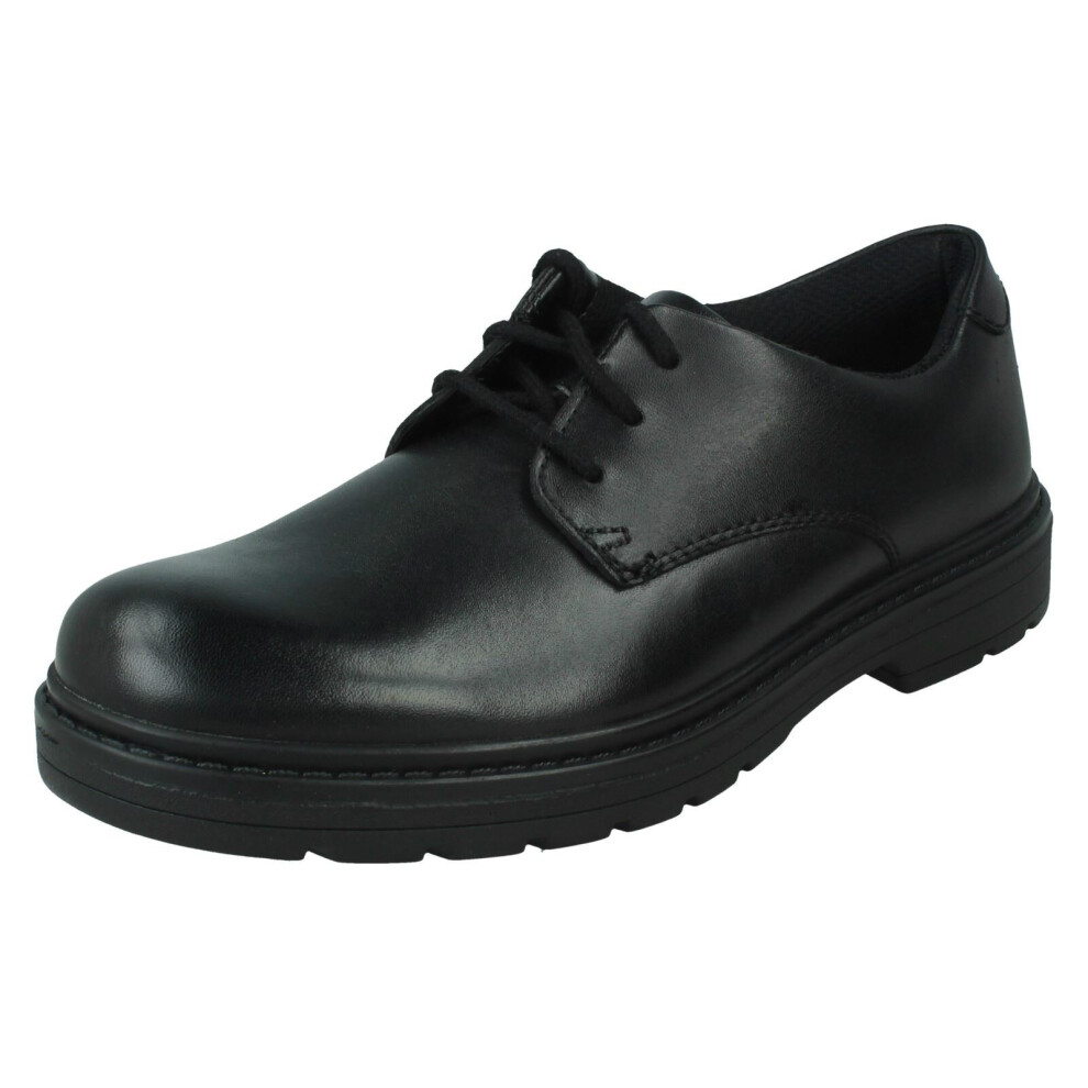 (Black, UK 6.5 Child) Boys Clarks Lace Up School Shoes Loxham Derby