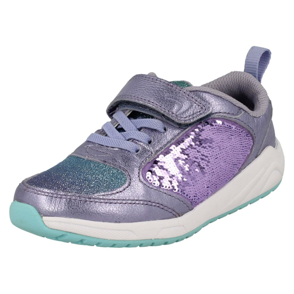 (Lilac, UK 2.5 Child) Unisex Childrens Clarks Casual Trainers Aeon Flex