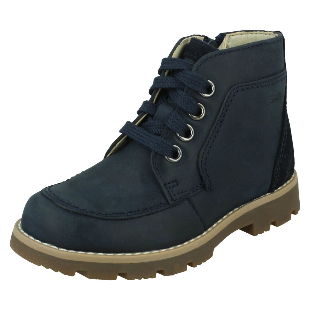 (Navy, UK 9.5 Child) Boys Clarks Casual Ankle Boots Heath Lace