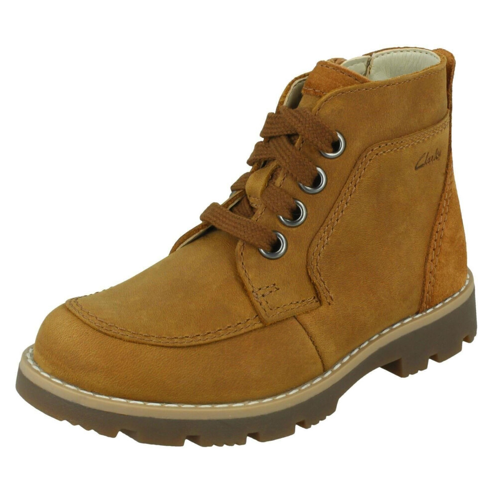 Clarks (Tan, Uk 13.5 Child) Boys Casual Ankle Boots Heath Lace Brown