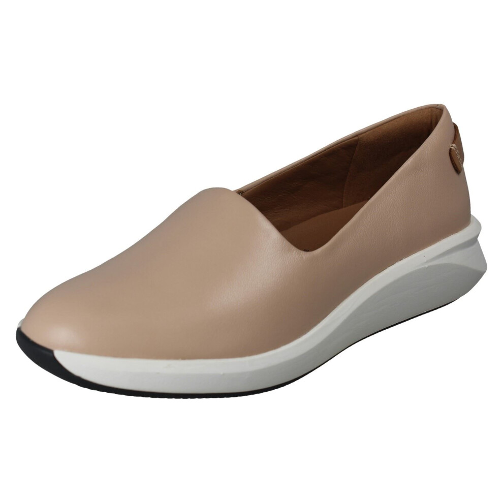 (Pink, UK 8) Ladies Clarks Slip On Casual Shoes Un Rio Step