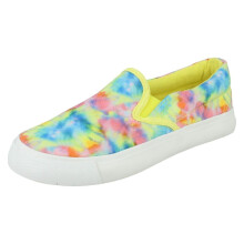 (Multi, UK 13 Child) Girls Spot On Tie Dye Casual Pumps H2639