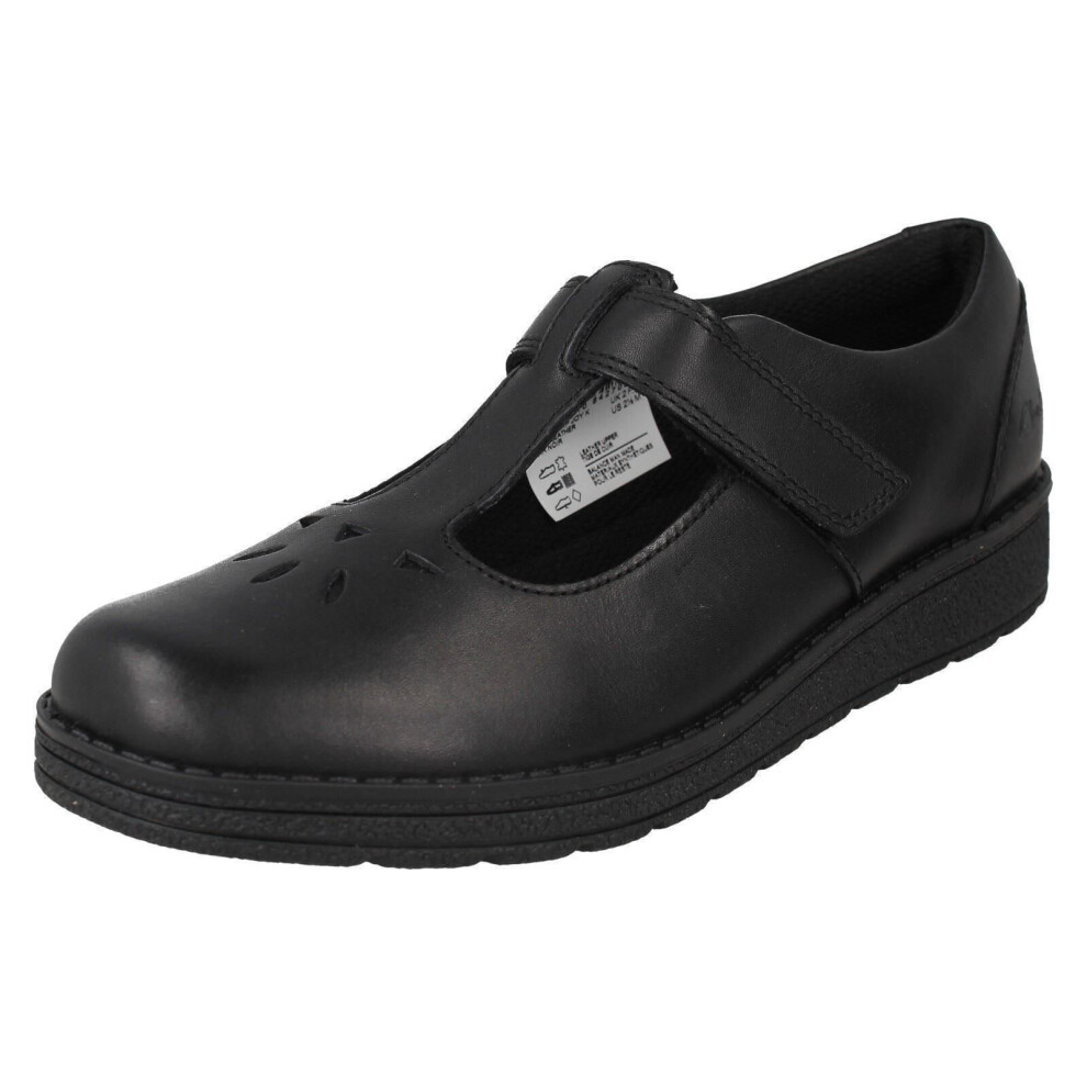 (Black, UK 11.5 Child) Girls Clarks Formal Smart School Shoes Mendip Joy