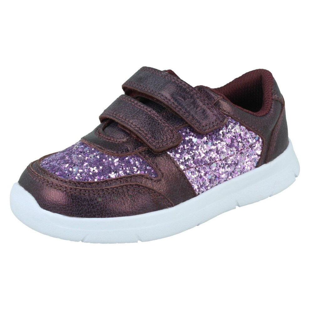 (Lilac, UK 7 Infant) Girls Clarks Lightweight Trainers ATH Sonar