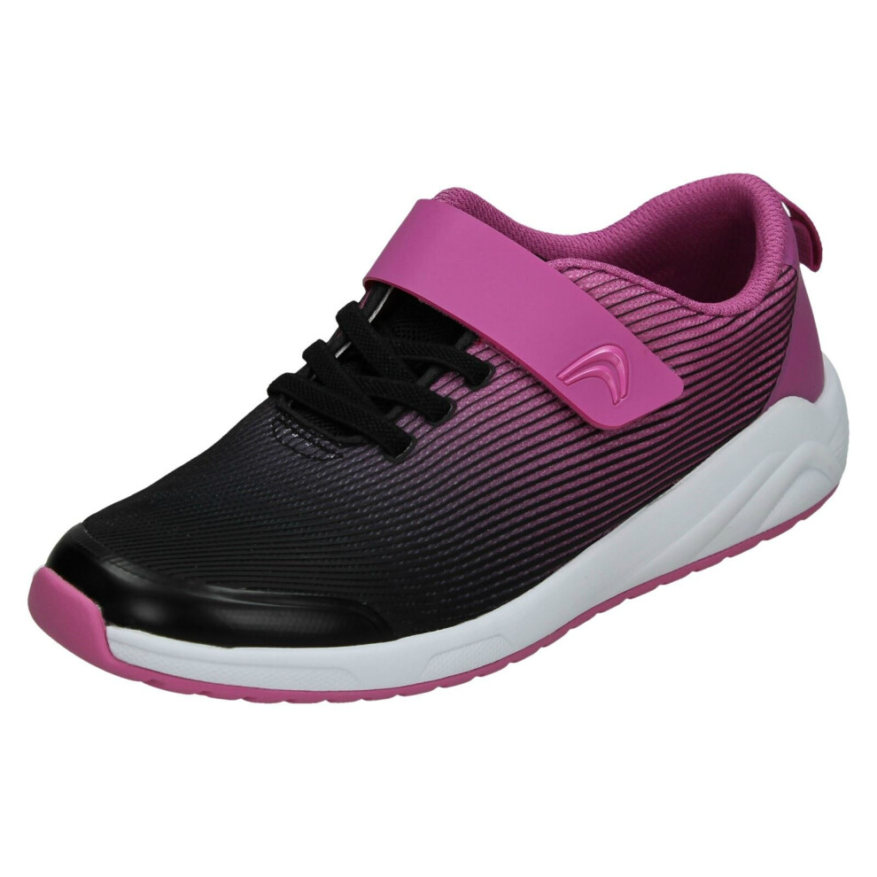 (Pink, UK 10.5 Child) Childrens Clarks Unisex Casual Trainers Aeon Pace