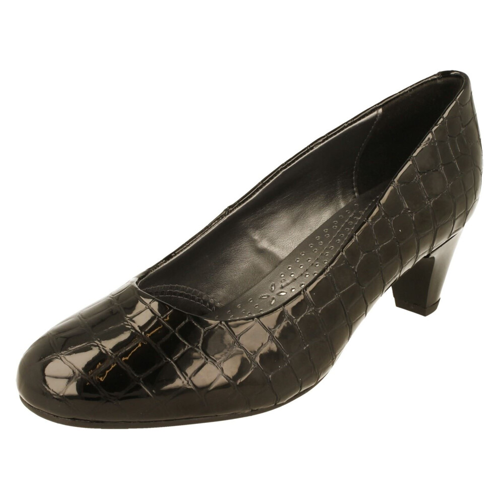 Padders (Black, Uk 4.5) Ladies Court Shoe Jane