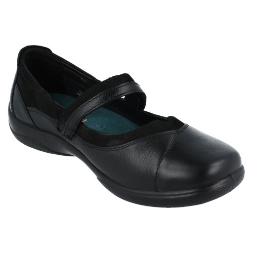 Black UK 4.5 Ladies Padders Flat Shoes Medley