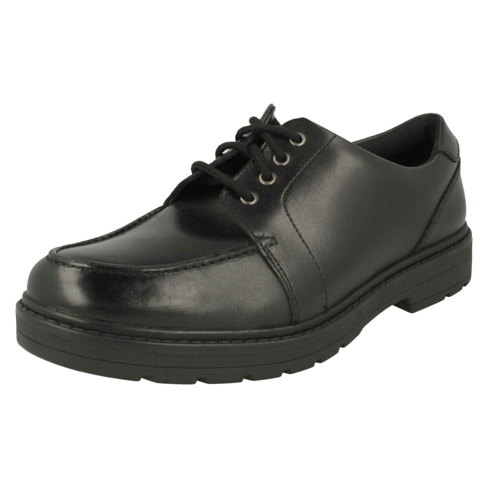 (Black, UK 4 Child) Boys Clarks Lace Up School Shoes Loxham Pace Y