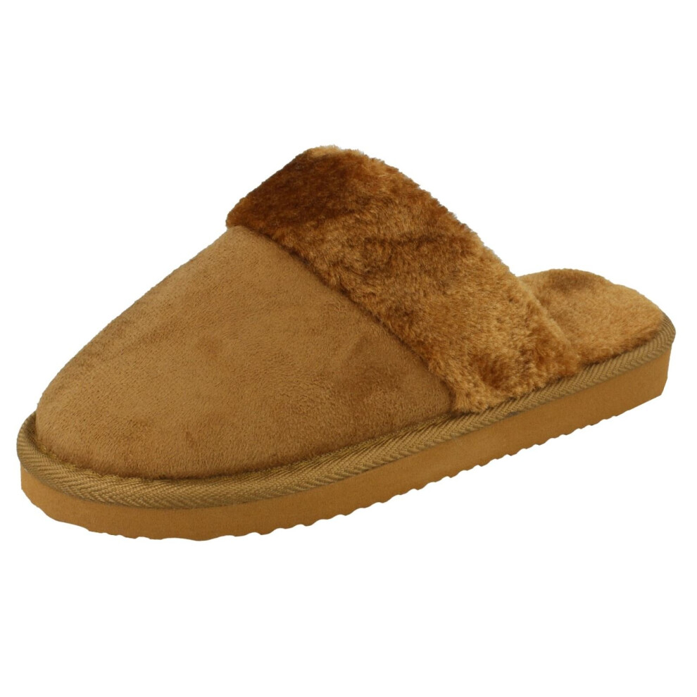 (Brown, UK 6) Ladies Spot On Mule Slippers