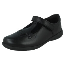 (Black, UK 9.5 Child) Girls Startrite T-Bar School Shoes Star Jump