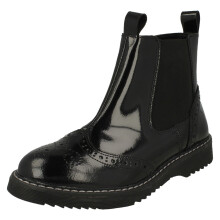 (Black, UK 5 Child) Girls Angry Angels By Startrite Brogue Detailed Ankle Boots Revolution