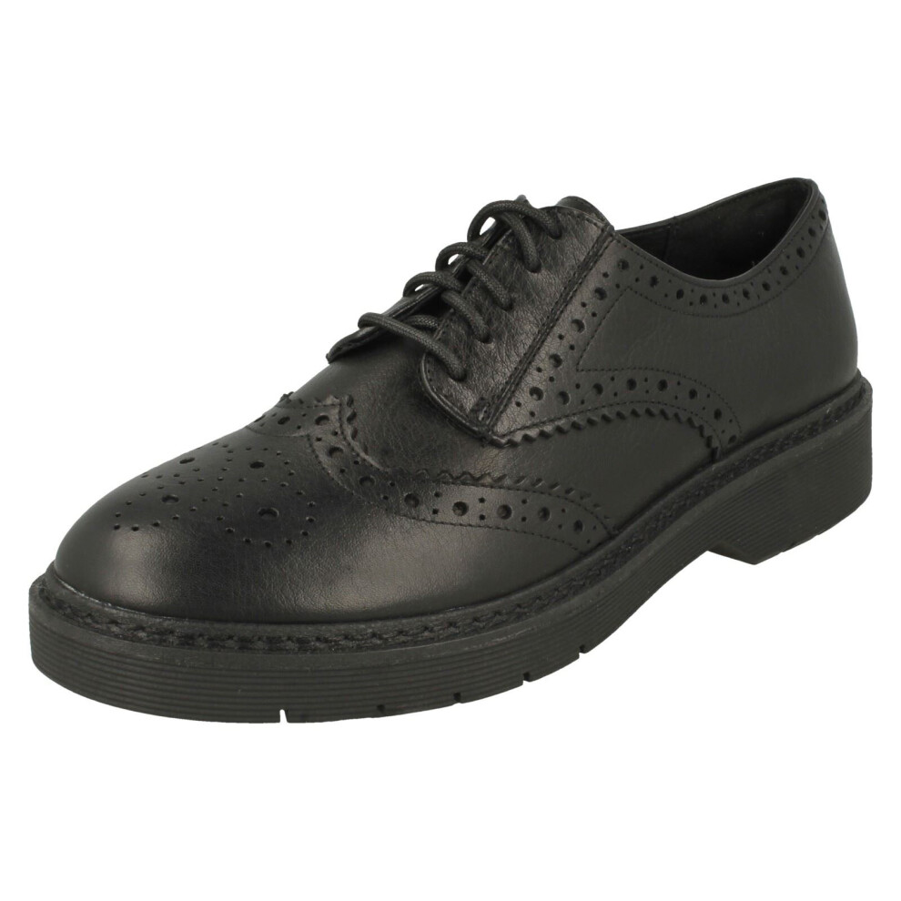 (Black, UK 3) Ladies Clarks Chunky Sole Brogues Witcombe Echo