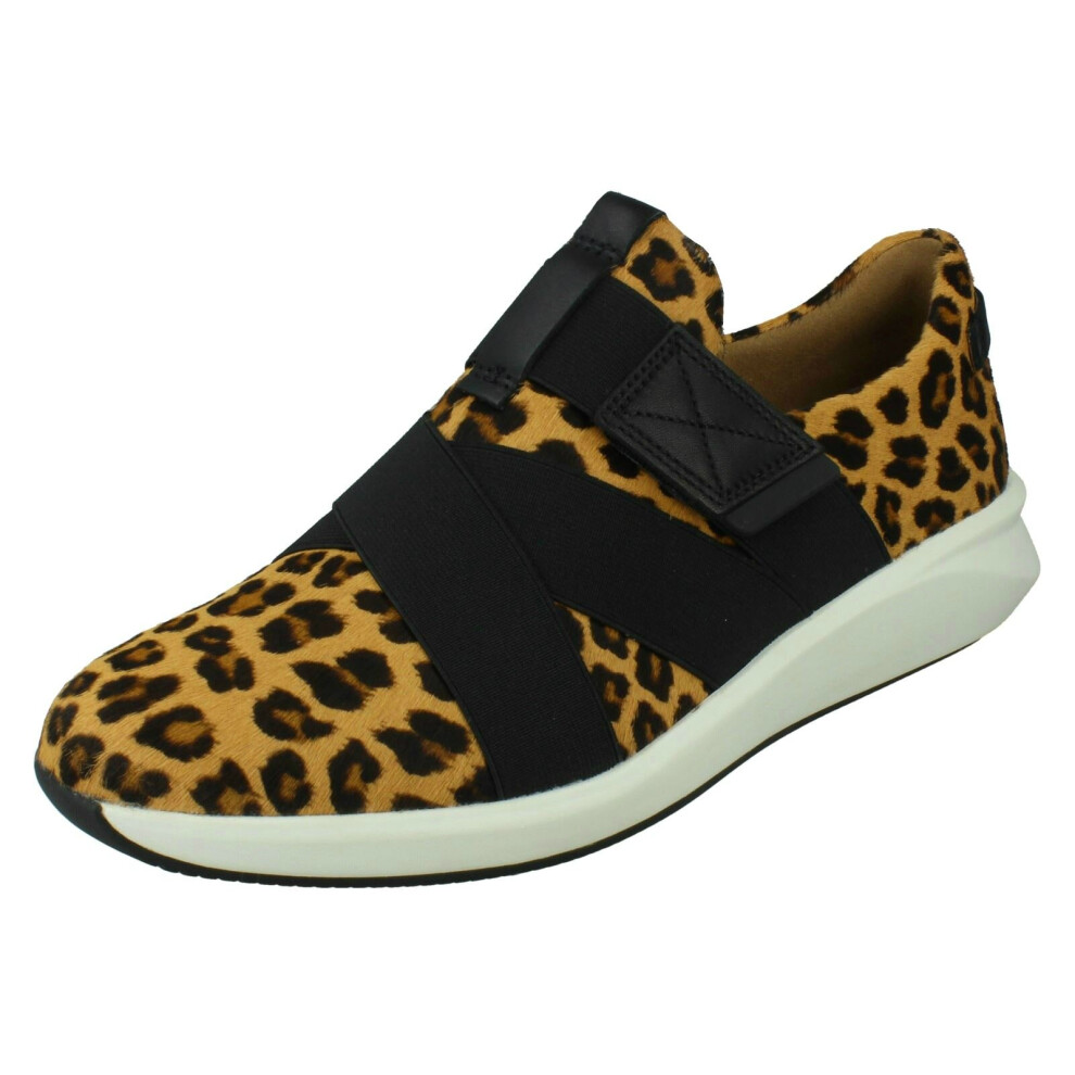 (Animal Print, UK 6) Ladies Casual Clarks Trainers Un Rio Strap