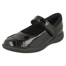 (Black, UK 11 Child) Girls Clarks Rainbow Detailed School Shoes Etch Beam