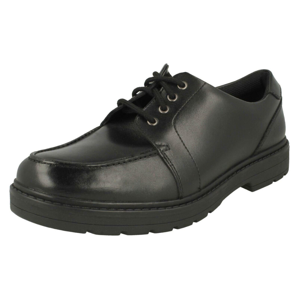 (Black, UK 3 Child) Boys Clarks Lace Up School Shoes Loxham Pace Y