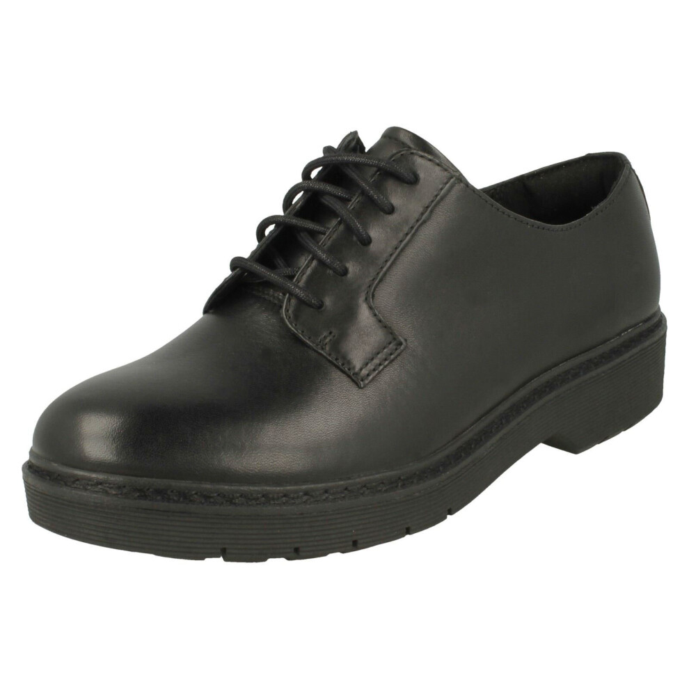 (Black, UK 4) Ladies Clarks Chunky Sole Lace Up Shoes Witcombe Lace