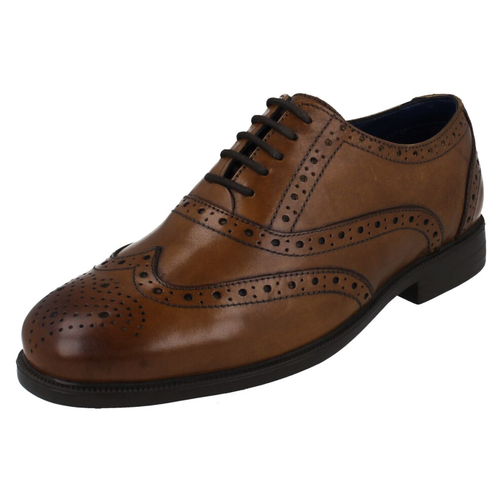 (Brown, UK 9.5) Mens Padders Lace Up Brogue Shoes Oxford