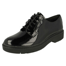 (Black, UK 4.5) Ladies Clarks Chunky Sole Lace Up Shoes Witcombe Lace