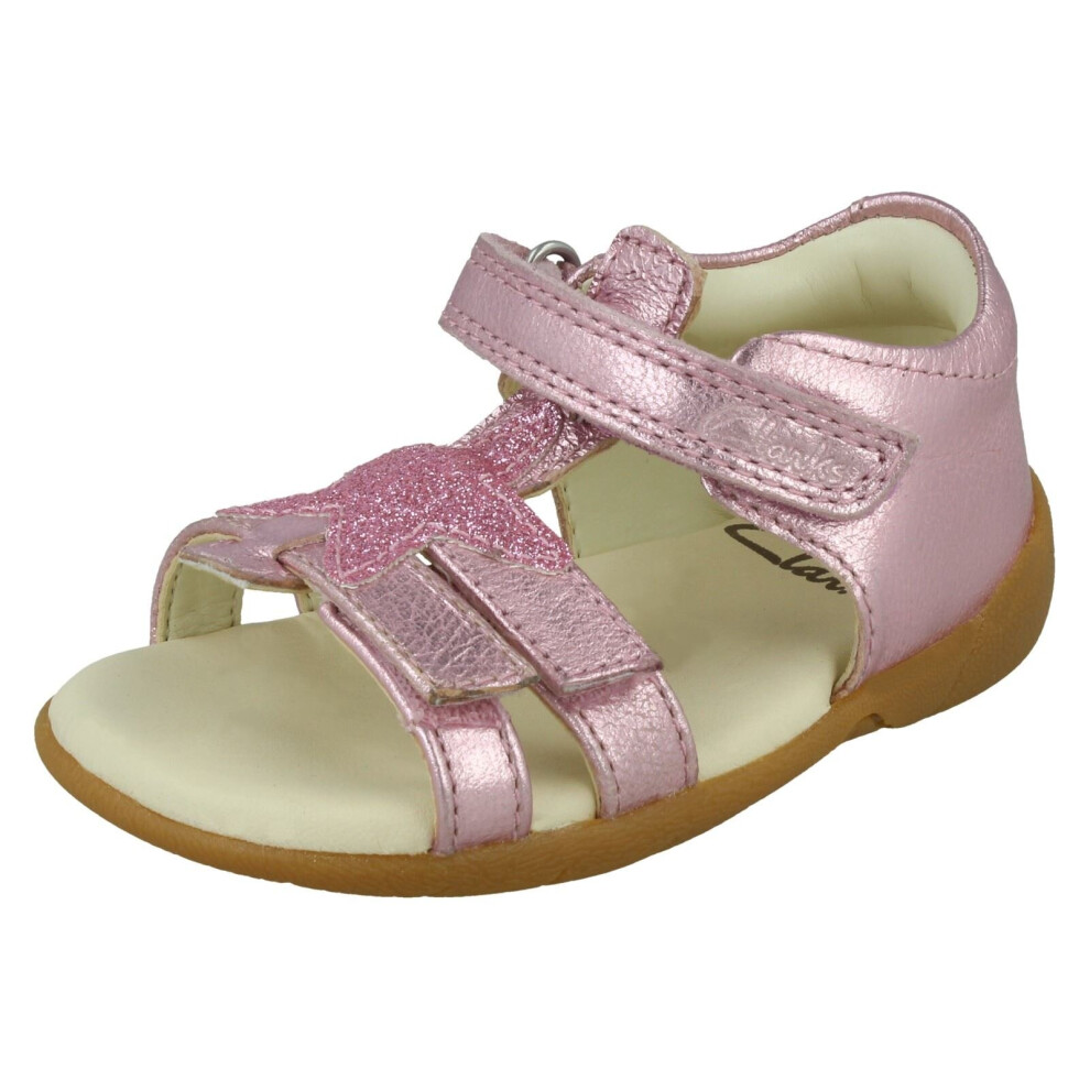 (Pink, UK 5 Infant) Girls Clarks Casual Sandals Zora Summer