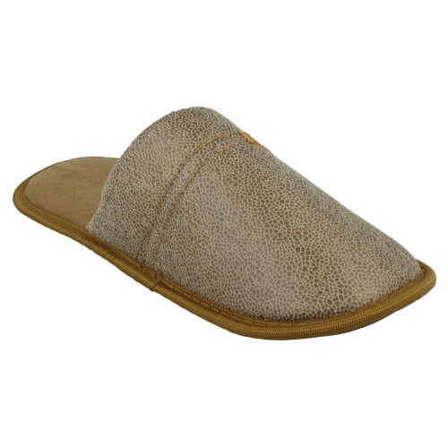 (Tan, UK 6) Mens Spot On Mule Slippers 1