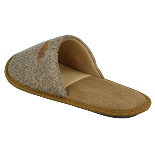 (Tan, UK 10) Mens Spot On Mule Slippers 1