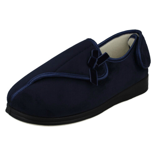 Padders (Blue, UK 3) Ladies Padders Hook And Loop Comfort Slippers Penny