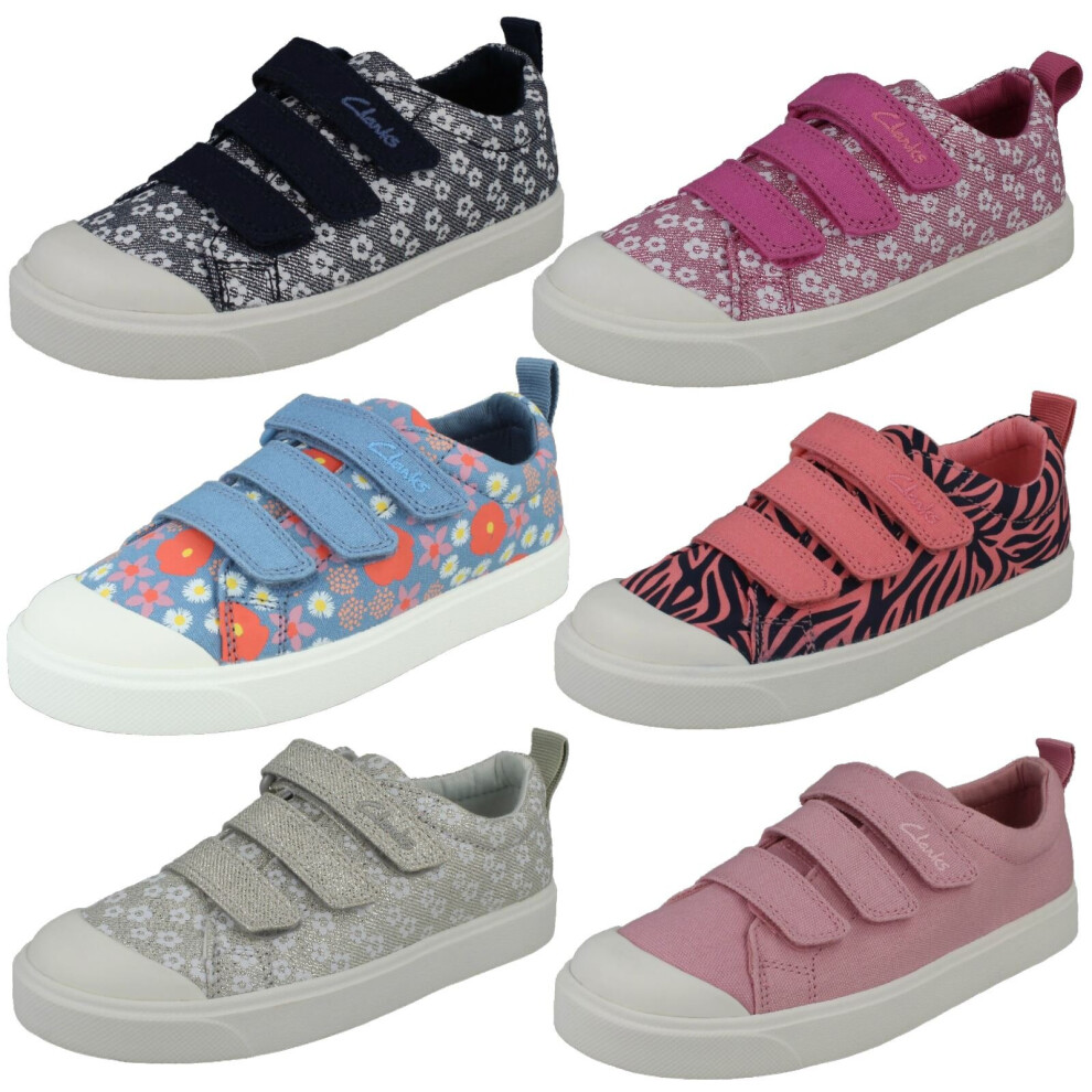 Clarks (, Uk 1.5 Child) Girls Machine Washable Casual Shoes City Vibe Blue