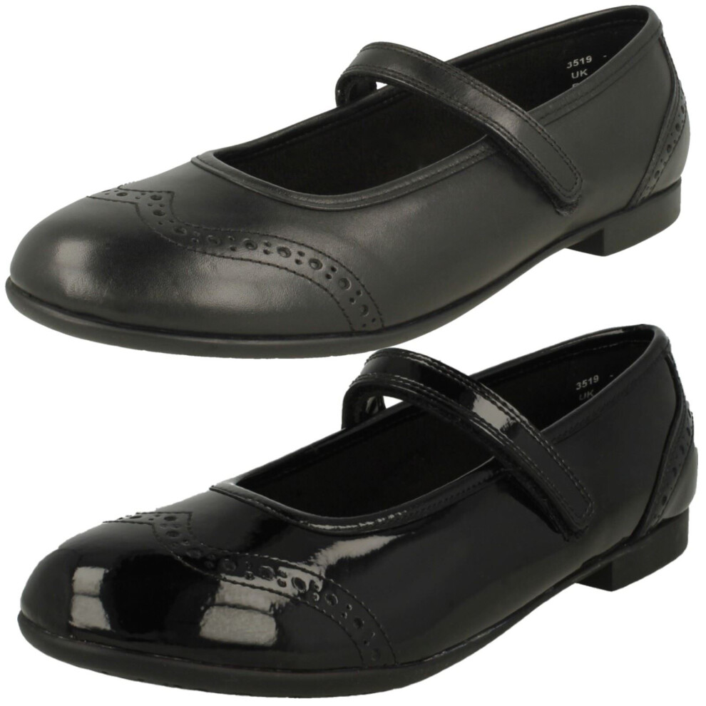 (Black, UK 1.5 Child) Girls Angry Angels By Startrite Brogue Detailed School Shoes Impress