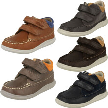 (Brown, UK 6 Infant) Boys First Shoes By Clarks Ankle Boots Crest Tuktu