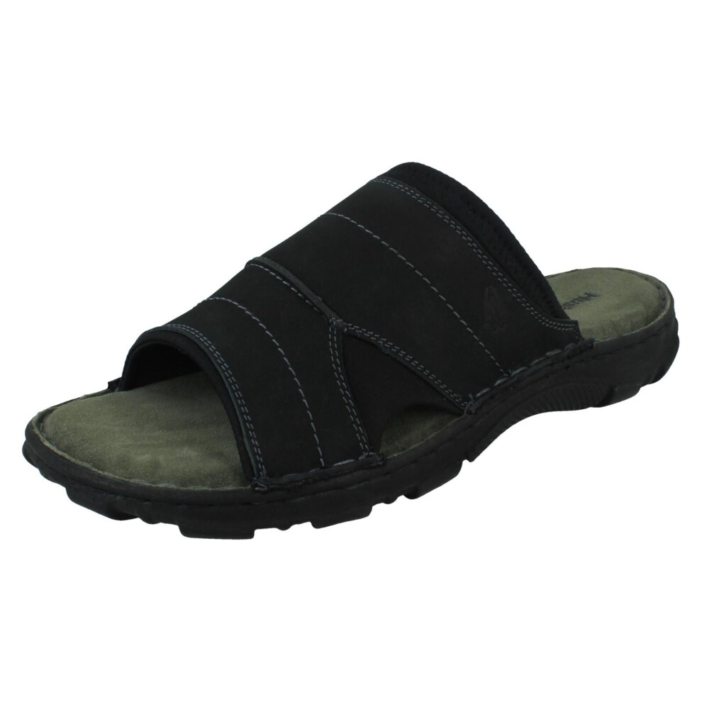 (Black, UK 10) Mens Hush Puppies Casual Sandals Austin - Black Nubuck - UK Size 7 - EU Size 41 - US Size 8