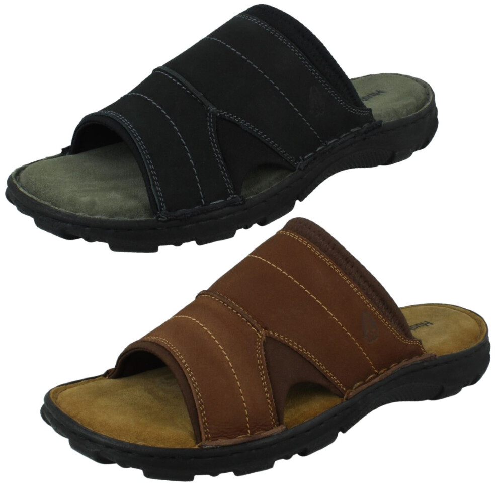 (Black, UK 7) Mens Hush Puppies Casual Sandals Austin - Black Nubuck - UK Size 7 - EU Size 41 - US Size 8