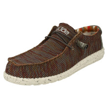 (Red, UK 10) Mens Hey Dude Deck Shoes Wally Sox