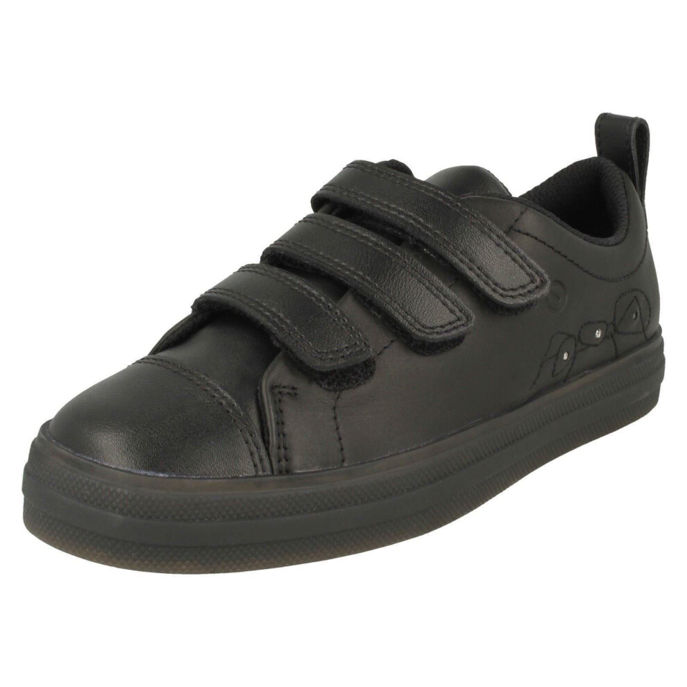 (Black, UK 11 Child) Boys Clarks Ant Detailed Light Up School Shoes Flare Bright K