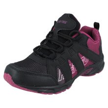 (Black, UK J11 Child) Girls Hi-Tec Lace Up Sports Trainers Warrior JRG