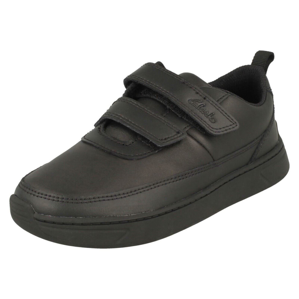 (Black, UK 11 Child) Childrens Boys/Girls Clarks Compass Detailed Sole Shoes Vibrant Glow K