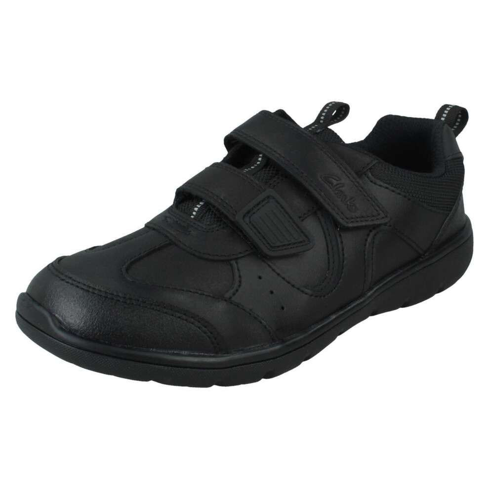 (Black, UK 13.5 Child) Boys Clarks School Shoes Scooter Run