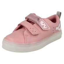 (Pink, UK 9 Child) Girls Clarks Mermaid Detailed Light Up Shoes Flare Shell Lo T - Pink Leather - UK Size 5.5G - EU Size 22 - US Size 6W