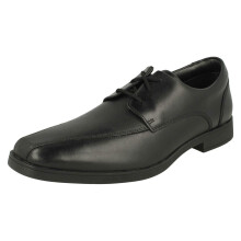 (Black, UK 7.5 Child) Boys Clarks Lace Up School Shoes Scala Step Y