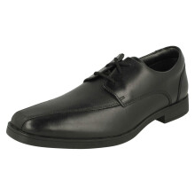 (Black, UK 4.5 Child) Boys Clarks Lace Up School Shoes Scala Step Y