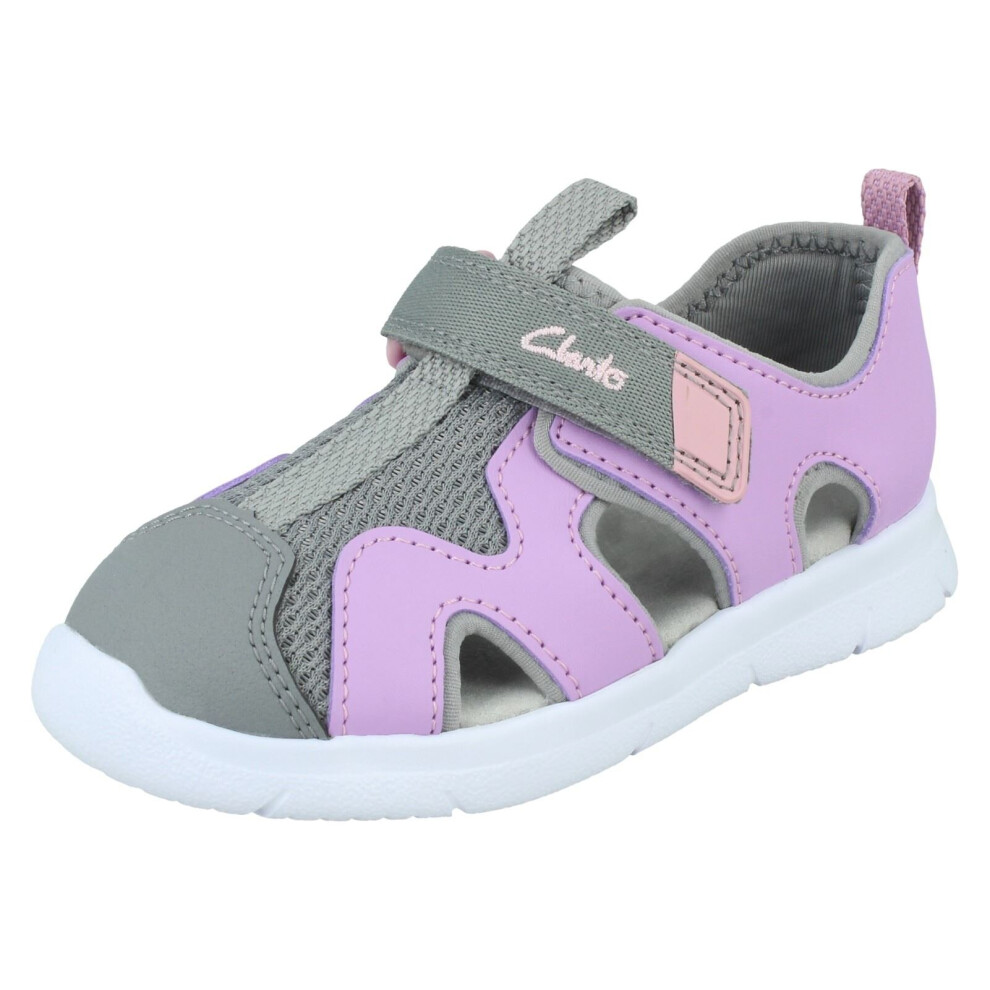 (Lilac, UK 5 Infant) Childrens Clarks Casual Summer Sandals Ath Surf T