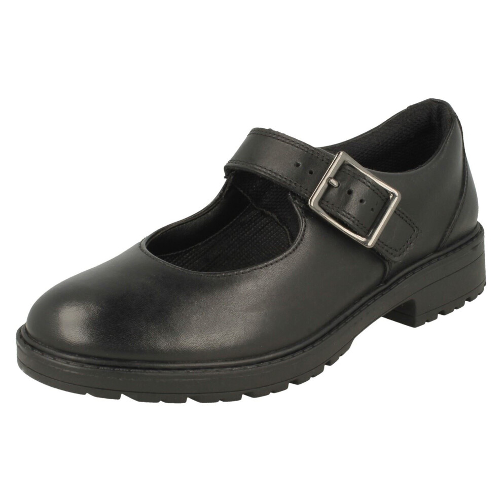 (Black, UK 6 Child) Girls Clarks Mary Jane Style Shoes Loxham Walk Y